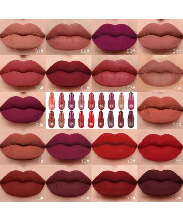LSxia 18 Colors Capsule Pills Lipstick Set - Long Lasting Matte Lipsticks for Women - Cute Dark Red Lipsticks - Buy Online on SooperMarket.com