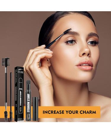 One-Step Reusable Eyebrow Stamp Set | Natural Dark Gray Eyebrow Gel & Powder Template | Perfectly Shaped Brows - Buy Online on SooperMarket.com