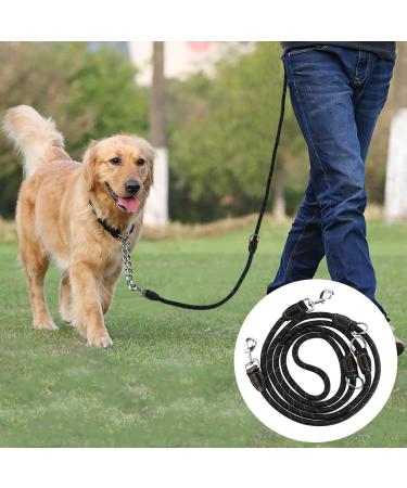 Toivize Adjustable Dog Leash for Large Dogs - 3m Nylon with Reflective Stripes 2 Carabiner Hooks & 3 Rings - Durable & Stylish Black - Buy Online on SooperMarket.com