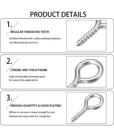 Linsoir Beads 200 Pcs Metal Screw Eye Pins Hooks 7X14mm - Rhodium Plated for DIY Jewelry Making and Crafts - Buy Online on SooperMarket.com