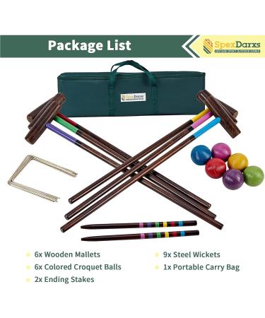 SpexDarxs 32 Six Player Croquet Set with Premium Wooden Mallets & Carry Bag - Fun Outdoor Lawn Game for Kids & Adults - Buy Online on SooperMarket.com