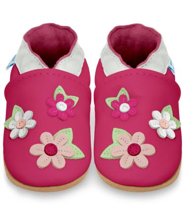 Baby Shoes with Soft Sole - Baby Girl Shoes - Baby Boy Shoes - Leather Toddler Shoes - Baby Walking Shoes 6-12 Months Pink Blossoms