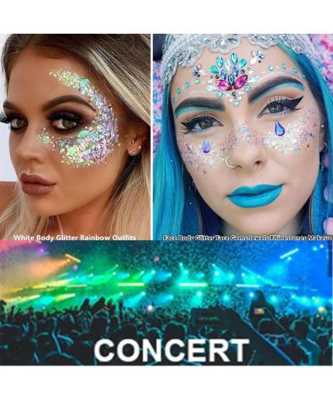 Go Ho 423 Self Adhesive Face Gems Rhinestones for Festival Rave - 3 Sheets + Tweezers - Buy Online on SooperMarket.com