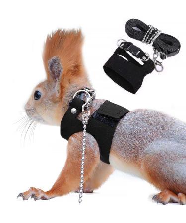 Squirrel traction rope belt anti-bite chain rope adjustable vest small animal dishes with a leash hamster racing mice rat mouse ferret chinchilla small animal walking