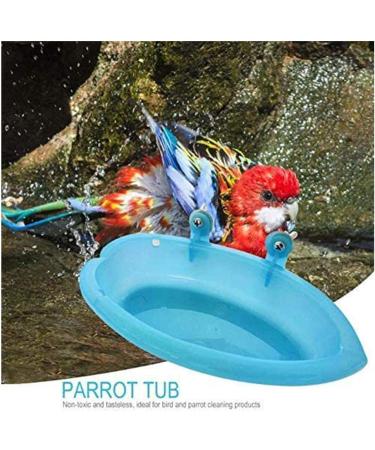 SHINYLYL Bird Bath Tub Bowl Hanging Toy for Parrot Budgie Cockatiel Cage (Blue) - Buy Online on SooperMarket.com