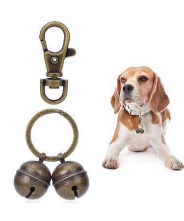 KALIONE Extra Loud Dog & Cat Collar Bell Copper Bells with Snap Clips for Dog Collars Dog Collar Charm Pendant Bells for Small Medium Dogs Cats Pets Tracking