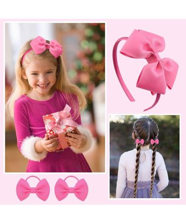 SKHAOVS 33 Pieces Pink School Girls Hair Accessories Kit Girls Hair Accessories Set Pink Bows Hair Ties Baby Hair Cips for Girls Hair Accessories for Girl Teen Toddler Birthday Gift(Pink) - Buy Online on SooperMarket.com