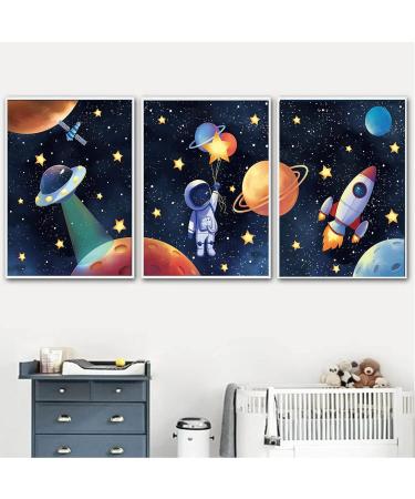 Buy Mwoot 3-Piece Children's Room Decoration Posters | 30x40cm Space Murals for Baby & Young Bedrooms | Canvas Wall Art Without Frame - Room Decor Accessories - Buy Online on SooperMarket.com