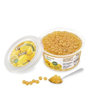 Inspire Food bubble tea pearl lemon for bubble tea |Popping boba pearls tapioka fruit beads and boba pearls - 100% vegan and gluten -free without artificial dye 450g lemon 450 g (1 Pack)