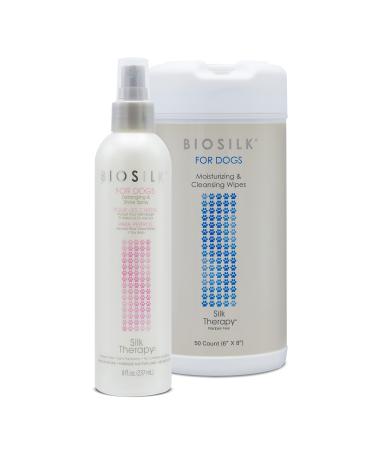 Biosilk Silk Therapy Moisturizing & Cleansing Wipes for Dogs 50 Count