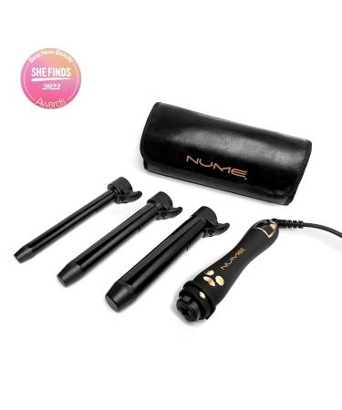 NuMe 3-in-1 Automatic Curling Iron Set | Professional Hair Curler with Interchangeable Tourmaline Ceramic Barrels for Beach Waves - Ideal for All Hair Lengths - Buy Online on SooperMarket.com