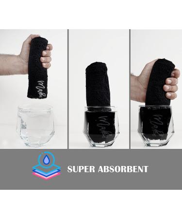 Zuperia 100% Cotton Makeup Remover Wash Cloth - Quick Dry Fingertip Face Towel (6 Pack, Black) - Buy Online on SooperMarket.com