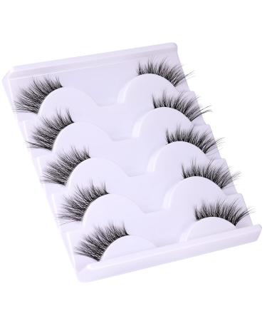 Natural Look Wispy 3/4 False Eyelashes - Handmade Soft Reusable Lashes Pack - Buy Online on SooperMarket.com
