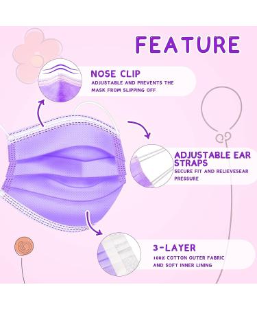 Rasav Kids Disposable Face Masks 100Pcs - Colorful & Cute 3 Ply Breathable Masks for Children - Girls & Boys - Buy Online on SooperMarket.com