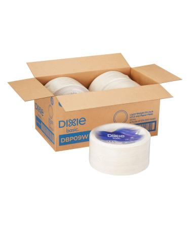Dixie Basic 8.5 Light-Weight Paper Plates by GP PRO (Georgia-Pacific), White, DBP09W, 500 Count (125 Plates Per Pack, 4 Packs Per Case) 8.5 in Unwrapped