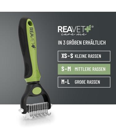 Reavet Dog & Cat Brush - Underwool Brush for Long Hair Medium Breeds (S-M) | Massage Effect & Top Hair Protection | Ideal Fur Brush for Dogs & Cats - Buy Online on SooperMarket.com