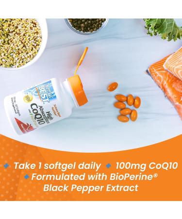 Dr Best's High Absorption CoQ10 with BioPerine Gluten Free Naturally Fermented Heart Health & Energy Production 100 mg 60 SoFtgels - Buy Online on SooperMarket.com