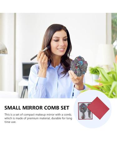 Uonlytech Vintage Handheld Magnifying Mirror Set - Antique Vanity Mirror and Comb Gift for Women and Girls - Buy Online on SooperMarket.com