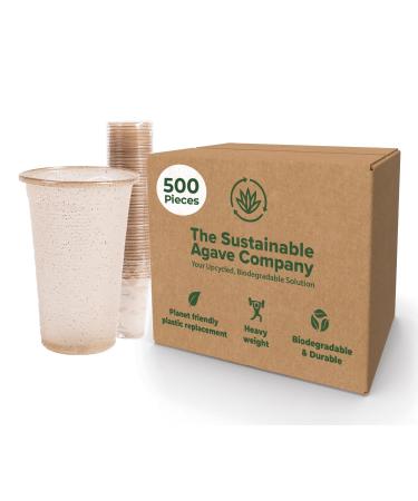 Sustainable Agave Co - Agave Fiber Cups - Plastic-Free Biodegradable Compostable Plant-Based - Clear 12 Ounce - 500 Count