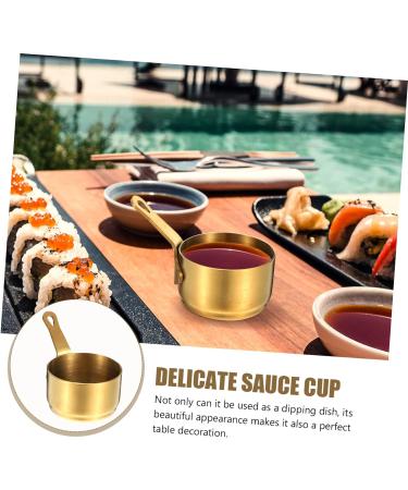 Zerodeko Metal Bowls 2pcs Sauce Milk Cup 304 Stainless Steel Sauce Plate Household Milk Warmer Pot 8.5X5.3X3.2CMx2pcs Goldenx2pcs - Buy Online on SooperMarket.com