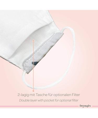 Dance Pattern Washable Cotton Face Mask for Kids & Adults - 2-Layer with Nose Bracket & Filter Bag - Oeko-Tex Standard 100 - Gray Red Birds - International Shipping Available - Buy Online on SooperMarket.com