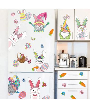 HPNIUB Easter Window Decoration Self-Adhesive with Bunny Eggs Spring Easter Window Clings to Stickers Rabbit Easter Eggs for Display Cabinets Window Decoration for Shop Windows Glass Decor Colourful C - Buy Online on SooperMarket.com