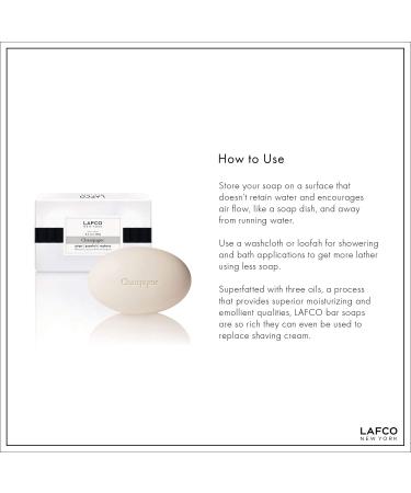 LAFCO NEW YORK Champagne Bar Soap - Ultra Hydrating with Ginger, Grapefruit & Raspberry Scents (4.5 oz) - Buy Online on SooperMarket.com