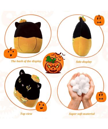 Pumpkin Cat Stuffed Animal Plush Pillow | Halloween Gift for Kids | Soft Hugging Toy for Boys and Girls | Halloween Party Decor - Buy Online on SooperMarket.com