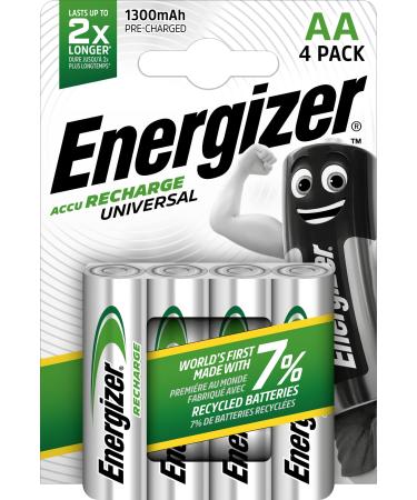 Energizer RCAA1300 Rechargeable Batteries (x4) AA 1300mAh S625