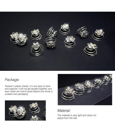 TUUXI 84pcs Rhmeta Title: inestone Crystal Twisters Set - Spiral Hair Pins for Wedding and Prom - Buy Online on SooperMarket.com