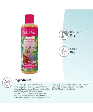 Childs Farm Organic Fig Kids Shampoo 250ml - Gentle Detangling & Nourishing Formula for Fine Hair | Suitable for Dry, Sensitive, Eczema-prone Skin & Scalp - Buy Online on SooperMarket.com