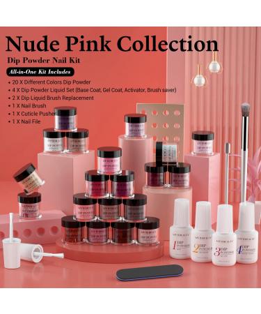 AZUREBEAUTY 29 Pcs Dip Powder Nail Kit | Fall Winter 20 Colors | Professional Dipping Powder System with Top/Base Coat | French Nail Art Manicure Set - Buy Online on SooperMarket.com