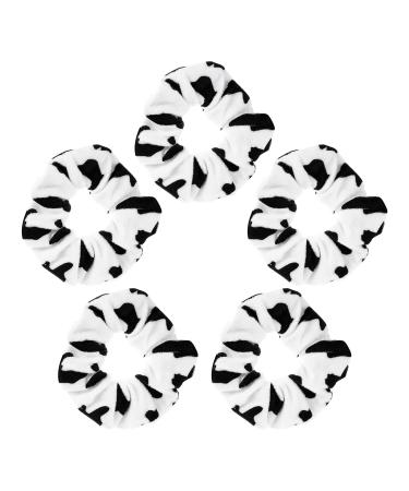PRETYZOOM 5Pcs Cow Hair Scrunchies Ponytail Holders Cow Print Christmas Elastic Hair Ties Rope Headwear Hair Accessories for Chinese New Year Holiday Christmas Party Decoration Supplies