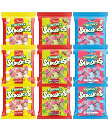 Sweet Bundle With Swizzels Drumstick Squashies Bubblegum Flavour 120g x3 Squashies Sour Cherry & Apple Flavour 120g x3 & Squashies Original Raspberry & Milk Flavour 120g x3 (9 Pack)