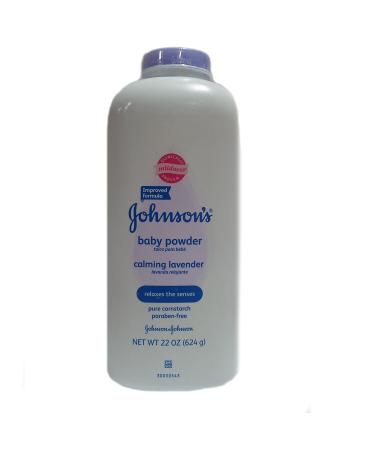 Johnson's Baby Powder Pure Cornstarch Lavender & Chamomile 22 Ounce (Pack of 2)
