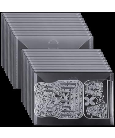 21 Pieces Clear Stamp and Die Storage Pockets Die Cut Storage Bag Scrapbooking Storage Die Storage Envelopes for DIY Card Making (5 x 7 Inch)
