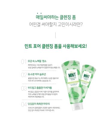 Mint Pore Korean Face Wash Cleansing Foam - Acne Prone Skin Facial Cleanser 130g | Kwailnara - Buy Online on SooperMarket.com