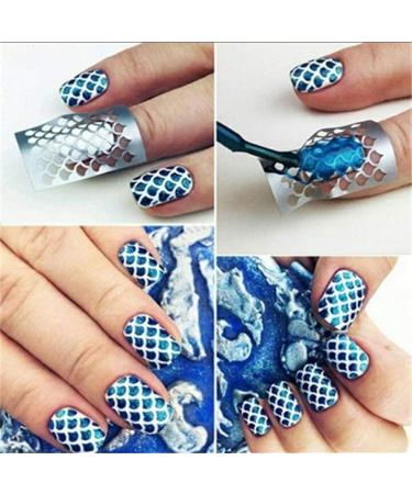 12 Sheets Nail Vinyl Stencils Nail Art Decoration Stickers Set Nail Art Design Stickers Tips Decals Adorable Quality and Practical Nice Design - Buy Online on SooperMarket.com