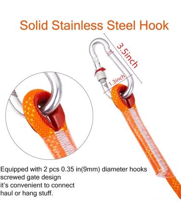 Airui 10mm Outdoor Climbing Rope - 10m Safety Braid Nylon Escape Rescue Rope in Orange - Buy Online on SooperMarket.com