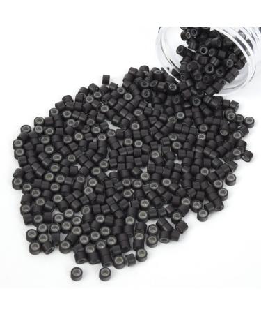 Vlasy 400 Pcs Silicone Micro Rings for I Tip Hair Extensions 5mm Micro Nano Beads Micro Links Hair Beads (Dark Brown) Micro-5mm-400Pcs Dark Brown