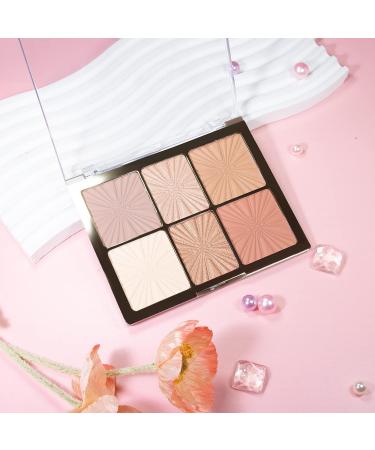 NewBang 6-Color Blush Highlighter Makeup Palette - Matte, Shimmer & Metallic Finish for Contouring, Blushing & Highlighting - Long Lasting & Waterproof Formula for a Natural Sparkle - Women's Face Blusher - Buy Online on SooperMarket.com