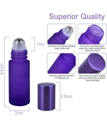 JamHooDirect 6Pcs 5ml Essential Oils Roller Bottles Empty Refillable Colorful Frosted Glass Roll on Bottles with 1 Opener & 1 Dropper Perfect for Aromatherapy Fragrance Perfume - Buy Online on SooperMarket.com