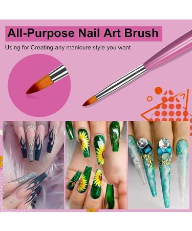 Saviland 8pcs Nail Art Brushes Set - Color Handle Gel Polish Painting Tools for Salon & DIY Manicure - Nail Extension Gel Brush, Liner Brush, Dotting Pen - Buy Online on SooperMarket.com