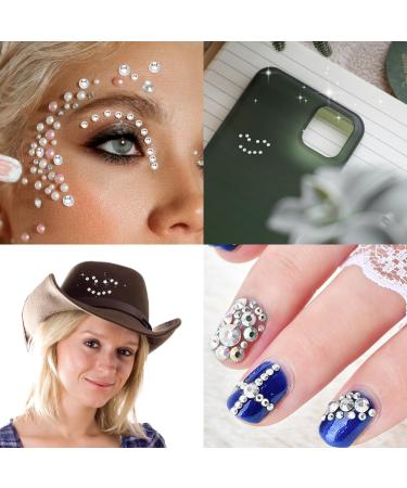 14 Sheets Forehead Stickers Jewels 7 Sizes Face Stickers Gems Stick On Self Adhesive Face Rhinestones Clear Face Gemstones Acrylic Diamond Stickers for Makeup Beauty Eyes Nail Hair Decoration - Buy Online on SooperMarket.com