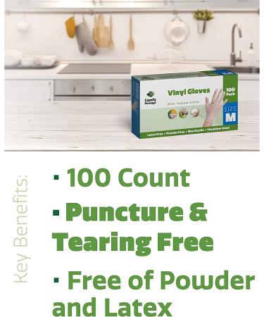 100 Pack Medium Clear Powder-Free Vinyl Disposable Gloves - Ideal for Food Service and Hygiene Protection - Buy Online on SooperMarket.com
