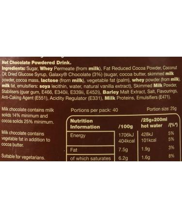 Galaxy Instant Hot Chocolate Just Add Water - 1kg (Pack of 1) | Sold by Gronets - Buy Online on SooperMarket.com