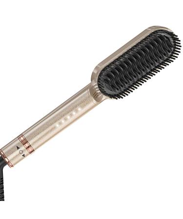 Straightening Brush Double Ionic Hair Straightener Brush Hair Straightener Brush for Black Women Cepillo Alisador de Cabello