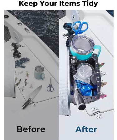kemimoto Boat Caddy Organizer - Marine Cup Holder for Bass Boat, Kayak, Pontoon & Jon Boat - Fishing Cabin Storage - Universal Fit - 1 pc Black - Buy Online on SooperMarket.com