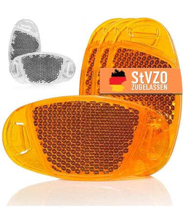 Kellago Strong-reflecting spoke reflector in cat eye reflectors/bicycle spoke reflectors with strong reflection function for high security! Orange 4 -pack