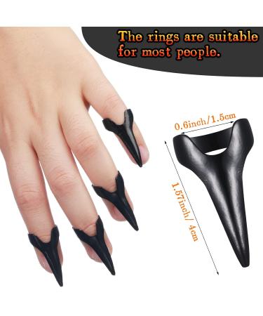 10 Pieces Retro Metal Finger Claws Rings Set - Gothic Punk Nail Armor for Cosplay & Parties (Black - Buy Online on SooperMarket.com